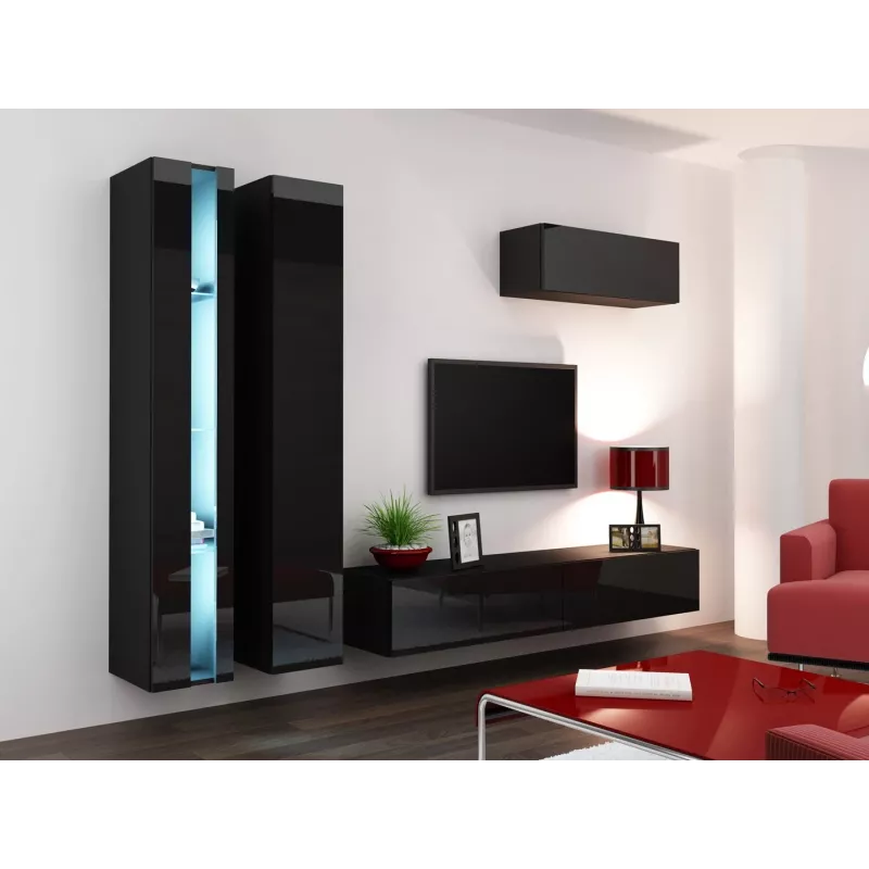 Regał Cama VIGO NEW 180/40/30 czarny/czarny połysk