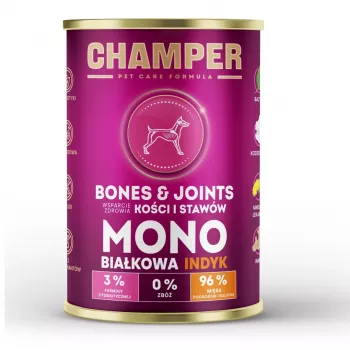 CHAMPER Bones & Joints Monoprotein Turkey - mokra karma dla psa - 400g