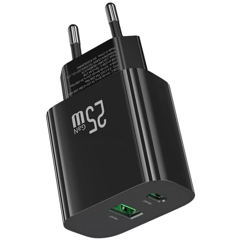 Ładowarka USB usams USA001629 25W 1×USB-C + 1×USB-A szybkie ładowanie