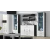 Kredens Cama Meble UNI szary/biały połysk, 2 drzwi, 2 półki, 1320×380×920 mm