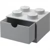 LEGO desk drawer 4 , Storage Box szary, studs