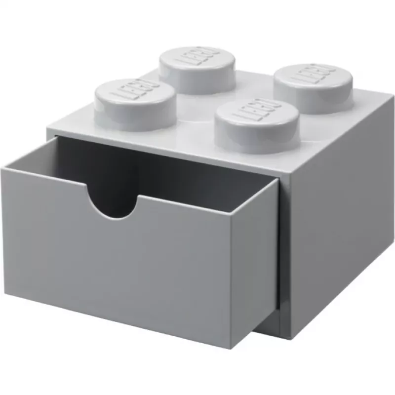 LEGO desk drawer 4 , Storage Box szary, studs