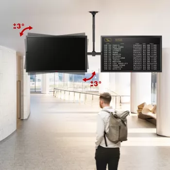 Uchwyt sufitowy MACLEAN MC-111 B na dwa telewizory, maks. obciążenie 2×40 kg, maks. VESA 600×400