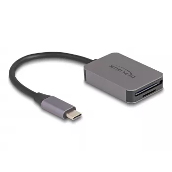 Czytnik kart DeLOCK USB Type-C Aluminium SD Micro SD 5000 Mbit/s