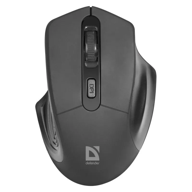 Bezprzewodowa mysz optyczna DEFENDER Datum MB-345 RF, symetryczna/praworęczna, 1600 DPI, 3 przyciski, odbiornik USB RF, czarna