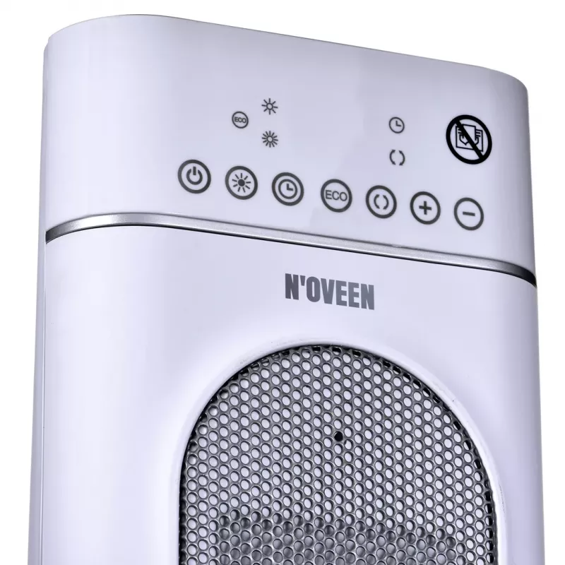 Elektryczny grzejnik ceramiczny NOVEEN PTC3000, 2000 W (min. 1200 W), wyświetlacz LED, timer, pilot, oscylacja, biały
