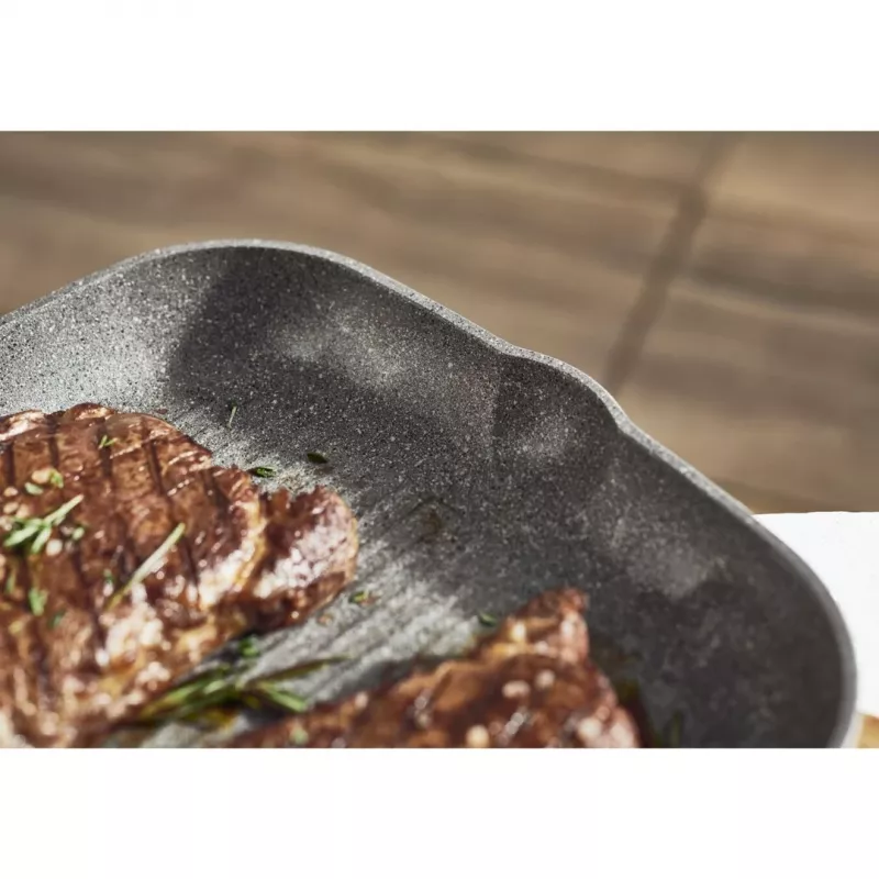 Patelnia grillowa BALLARINI 75002-941-0 kwadratowa szara 28 cm