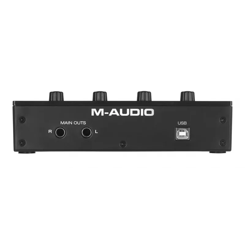Interfejs audio M-Audio M-Track Duo — USB 2 we/2 wy, 16-bit/48 kHz, 1x combo XLR/TS, 1x wejście instrumentalne, phantom 48V