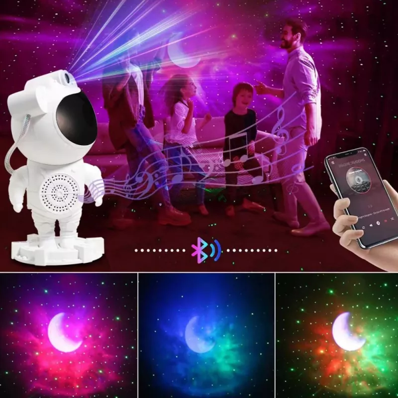 Lampa projektor gwiazd Hawk HW-STAR01 z wbudowanym głośnikiem — projektor galaktycznego światła