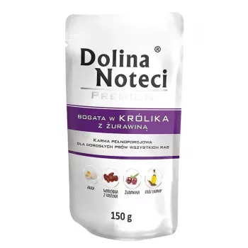 Mokra karma dla psa Dolina Noteci DOLINA NOTECI Premium Królik Adult 150 g saszetka, bezzbożowa, dla dorosłych psów małych ras