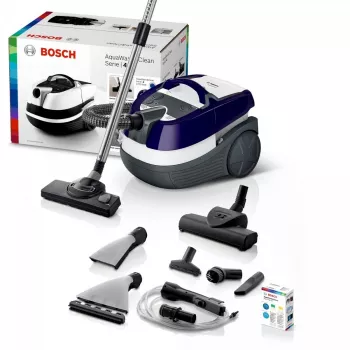 Odkurzacz do czyszczenia na mokro i sucho Bosch BWD 41740 AquaWash&Clean — 1700 W, zbiornik 5 l, filtr EPA, rura teleskopowa, promień roboczy 9 m, fioletowy