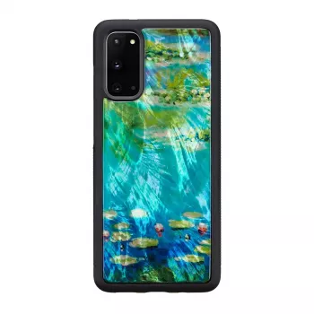 Etui ochronne iKins na telefon Samsung Galaxy S20 — Czarny Wzór Lilii Wodnych