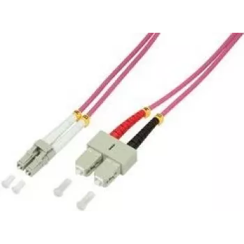 Logilink - kabel krosowy - LC wielomodowy (M) na SC wielomodowy (M) - 3 m - światłowód - 50/125 mikrometra - OM4 - bezhalogenowy - wrzosowy fiolet (FP4LS03)