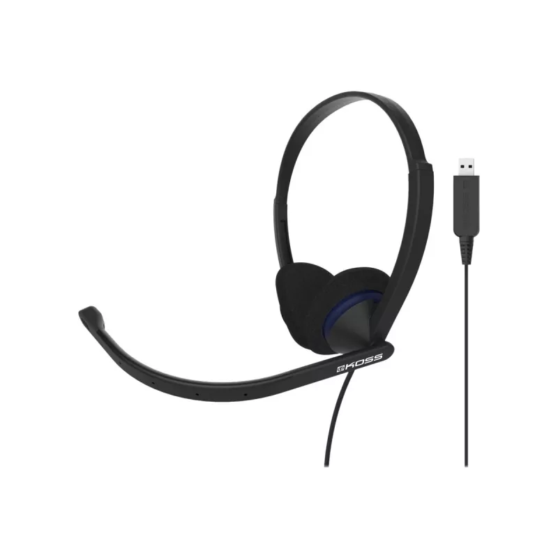Słuchawki Koss CS200 USB, przewodowe, nauszne, połączenia/muzyka, USB Type-A, czarne