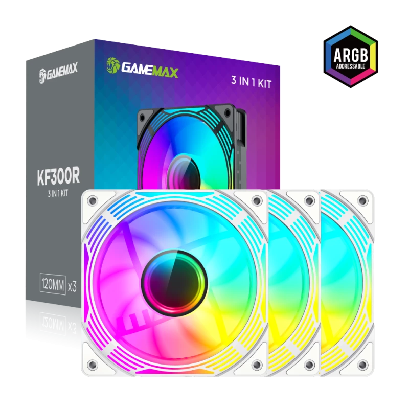 Gamemax | Wentylator obudowy | KF300R BK | Biały