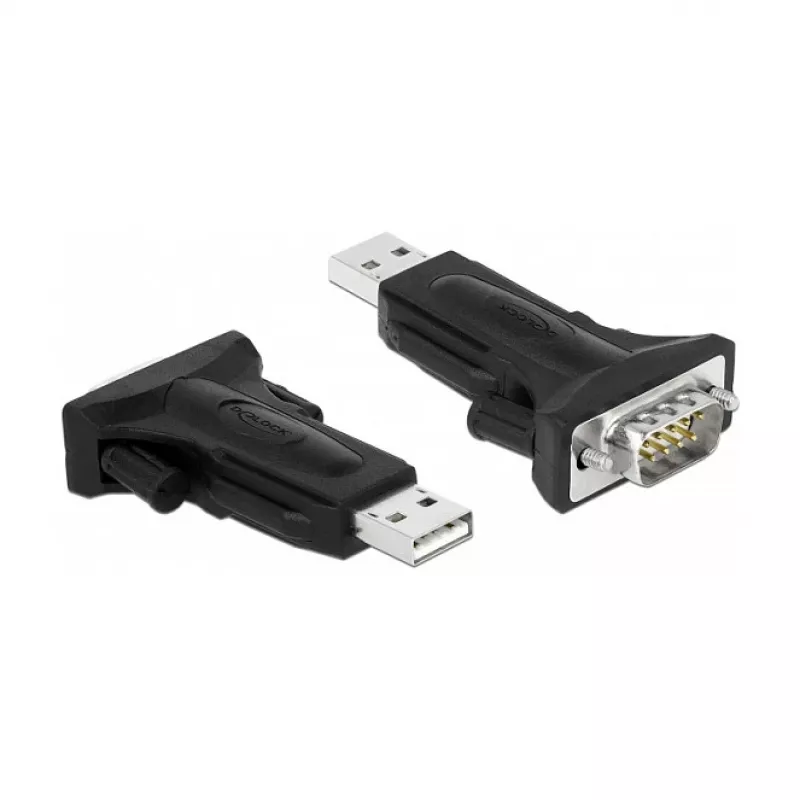 Kabel szeregowy DeLOCK 66286 USB Typ-A DB-9 Czarny 0,8 m