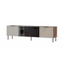 Szafka pod telewizor Cama Meble ALMERA 180.5×42×52.5 cm orzech/cashmere z czarnym kominkiem
