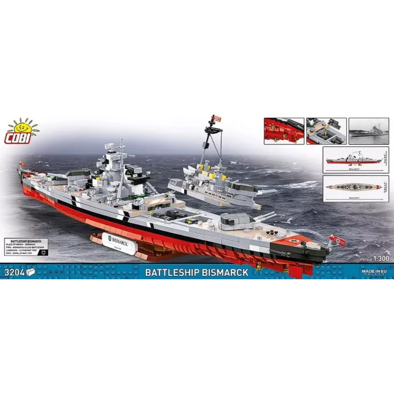 Zestaw konstrukcyjny Cobi Pancernik Bismarck model z 3204 elementami - Cobi CO BI-4860