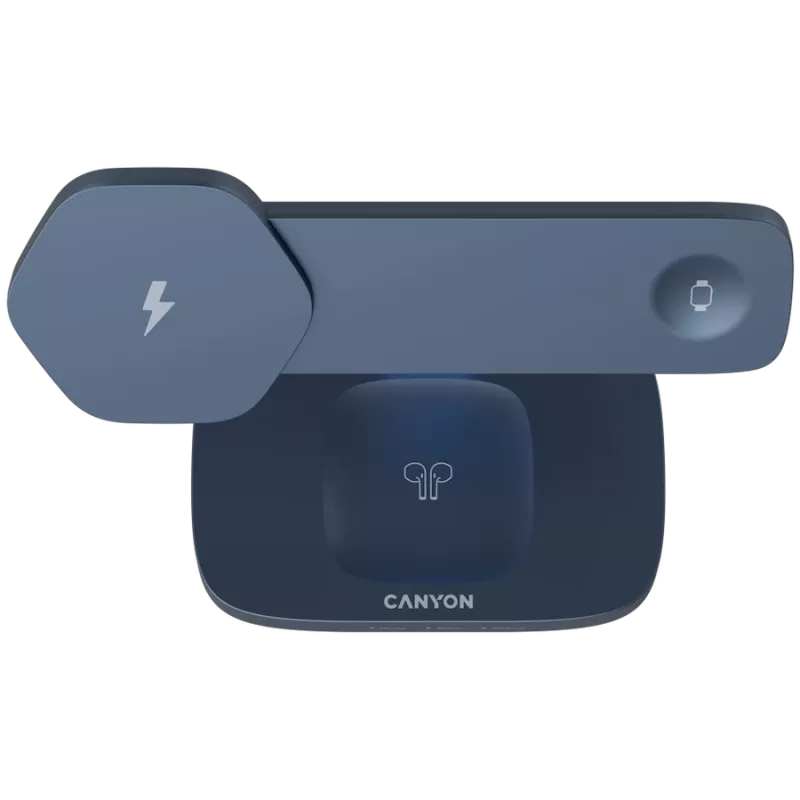 Stojak do ładowania bezprzewodowego CANYON WCS-310 Canyon Dark szary – Pionowa ładowarka kompatybilna z Qi
