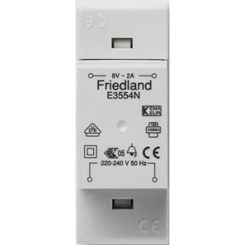 Friedland E3554N, 220 - 240 V, 50 Hz, 8 V, 2 A, szary, 34 mm
