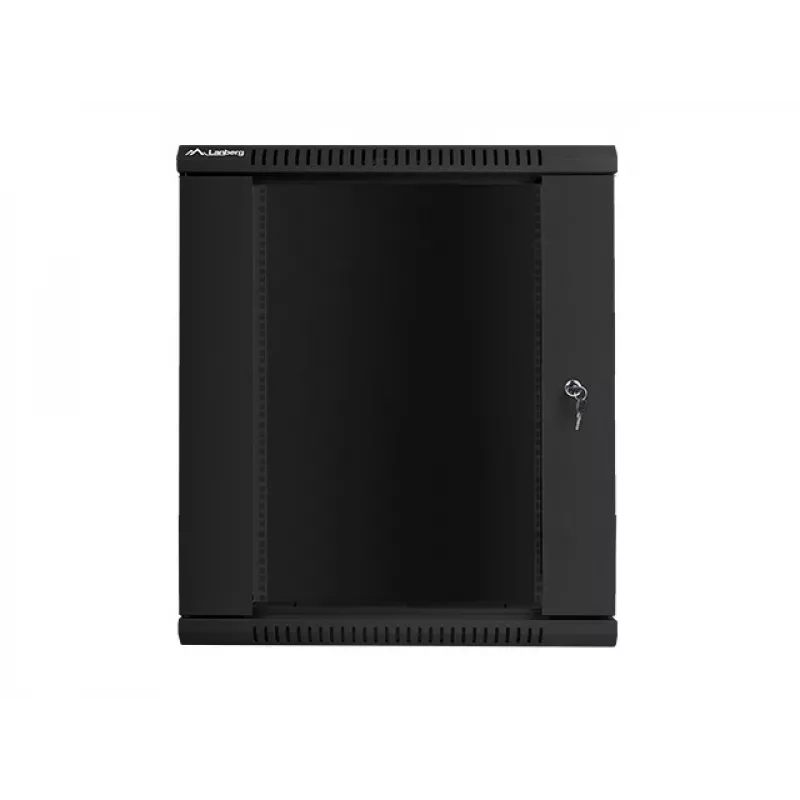 Lanberg ścienna szafa instalacyjna rack 19'' 15U 600x600mm czarna (szklane drzwi)