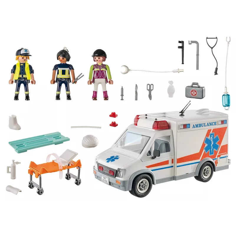 Zabawkowa karetka PLAYMOBIL 71232 — wielokolorowa, dla dzieci 4–10 lat, bateria AAA