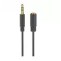 Wentronic Goobay Przedłużacz jack 3,5 mm, czarny, 5 m - wtyk jack 3,5 mm (3-pin, stereo) > gniazdo jack 3,5 mm (3-pin, stereo) (97122)