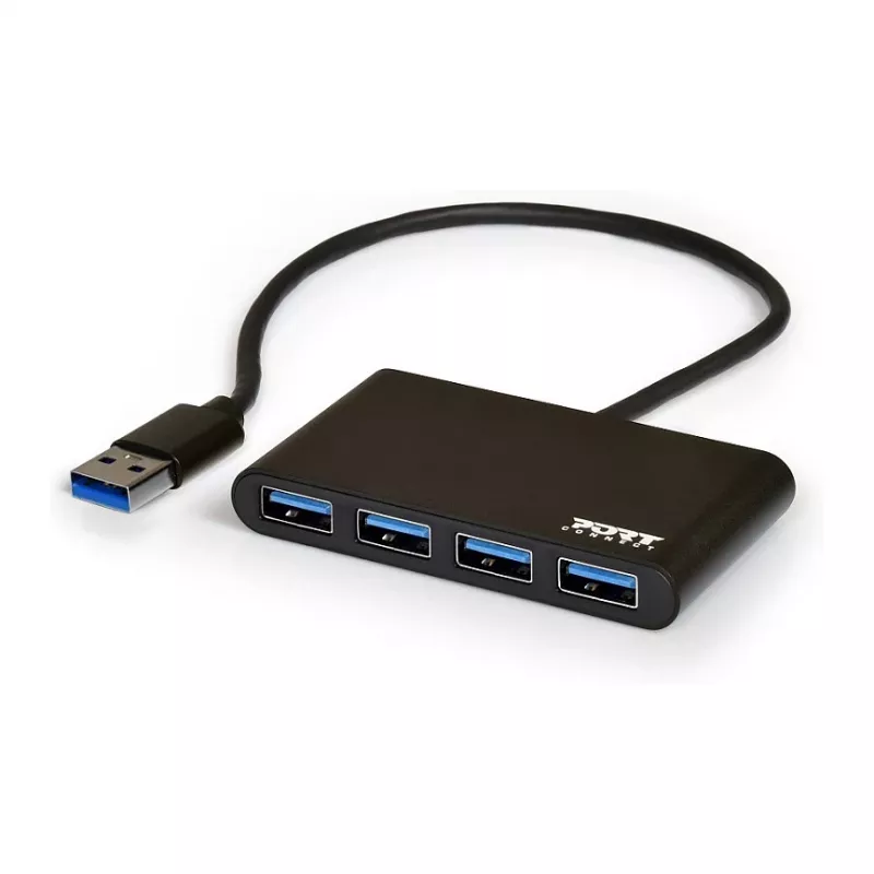 Hub USB Port Designs 900121 USB 3.2 Gen 1 Type-A 5000 Mbit/s Czarny
