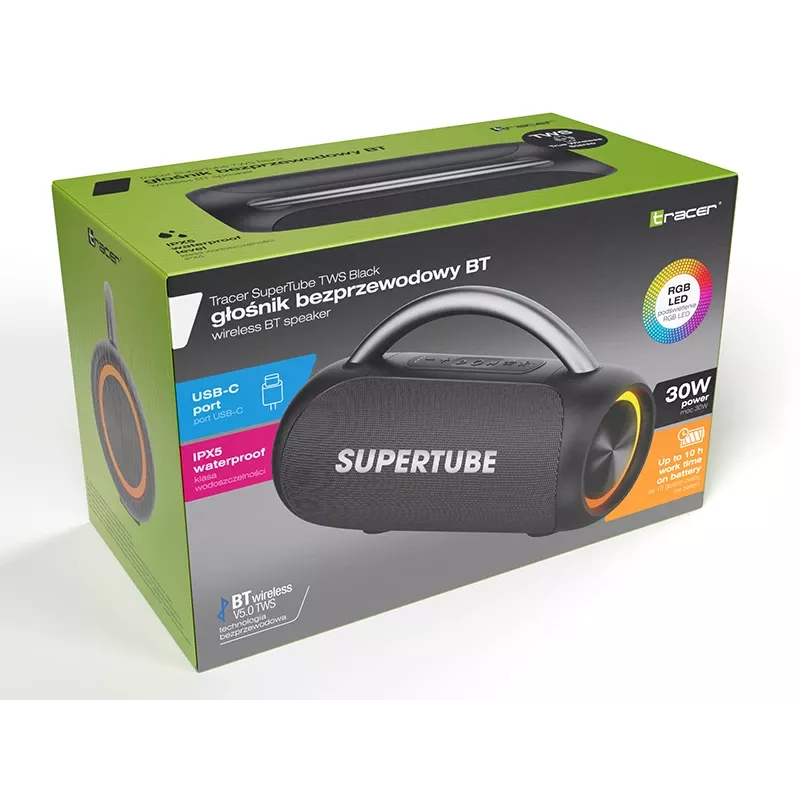 Słuchawki douszne TWS TRACER SuperTube TRAGLO47727 Bluetooth, douszne, czarne
