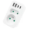 Rozdzielacz zasilania MACLEAN MCE249 F/W — 2x gniazda sieciowe (16A + 6A) i 4x USB (2x A, 2x C PD 20W)