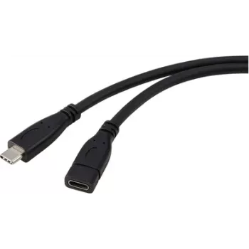 Kabel USB Renkforce USB 3.2 Gen1 wtyk USB-C®, gniazdo USB-C® 1,00 m czarny RF-5720414 (RF-5720414)