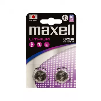 Bateria pastylkowa MAXELL CR2016 3V, jednorazowa LiMnO2, 90 mAh — 2 szt. blister