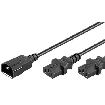 Microconnect PE061318 kabel zasilający Czarny 1,8 m Złącze C14 2 x Złącze C13