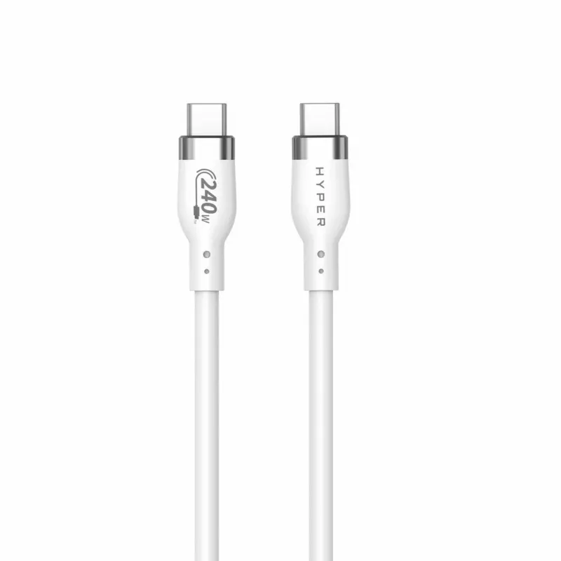 HYPER HyperJuice 240W Silikonowy Kabel USB-C na USB-C (0,9 m/1 m) - Biały
