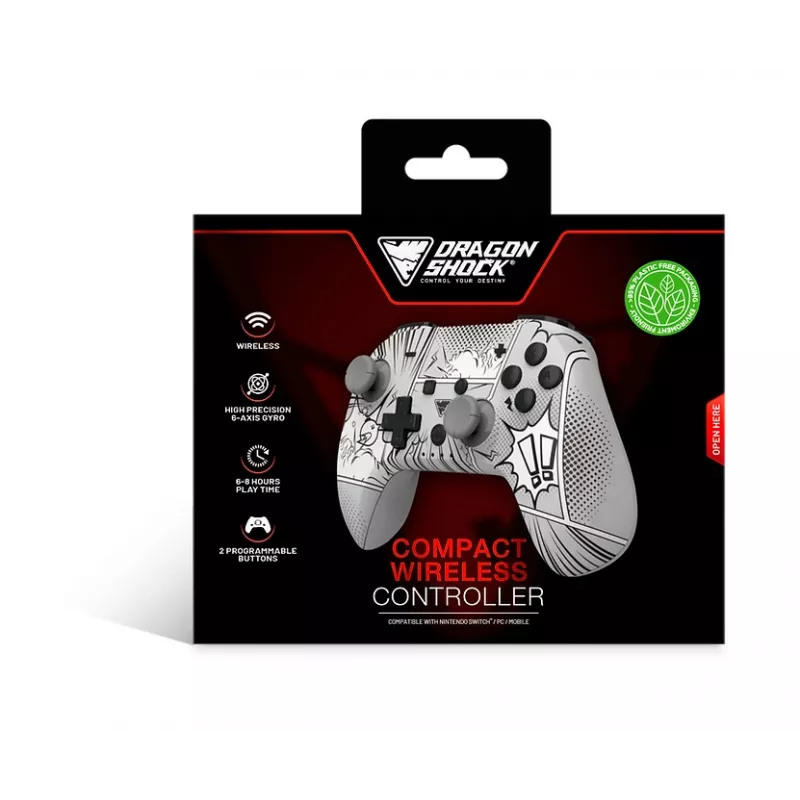 DragonShock PopTop Compact, Gamepad, Nintendo Switch, Schaltfläche Zurück, D-Pad, Home button, Reset-Taste, Kabellos, Bluetooth, USB Typ-C