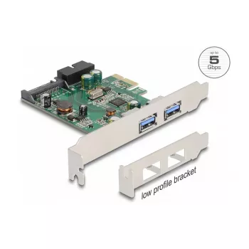 DeLOCK Karta PCI Express x1 na 2 x USB 3.2 Gen 1 Typ-A + 1 x wewnętrzne złącze 19-pinowe
