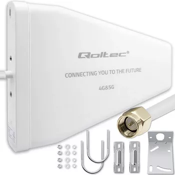 Zewnętrzna antena 4G/5G LTE QOLTEC 9 dBi, złącze N żeńskie, kabel 3 m