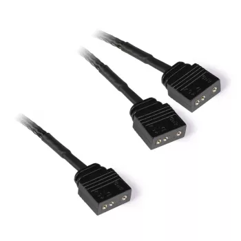 Y-Kabelsplitter aRGB 3-Pin auf 2x 3-Pin, 60cm schwarz, inkl. Steckverbinder