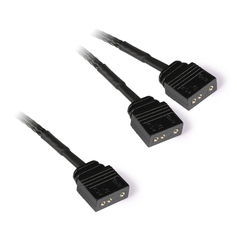Y-Kabelsplitter aRGB 3-Pin auf 2x 3-Pin, 60cm schwarz, inkl. Steckverbinder
