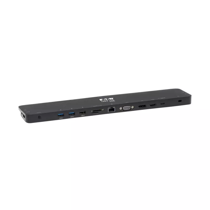 Stacja dokująca USB-C, potrójny wyświetlacz – 4K HDMI i DP, VGA, USB 3.2 Gen 1, koncentrator USB-A/C, GbE, ładowanie PD 100 W