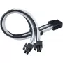 SilverStone PP07E - Spannungsversorgungs-Verlängerungskabel - 8-poliges EPS12V (4+4) (M) zu 8-poliges EPS12V (W) - 30 cm - Schwarz, weiß (SST-PP07E-EP