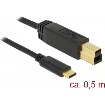 Kabel USB DeLOCK 83674 USB 3.2 Gen 2 0.5m USB C USB B Czarny