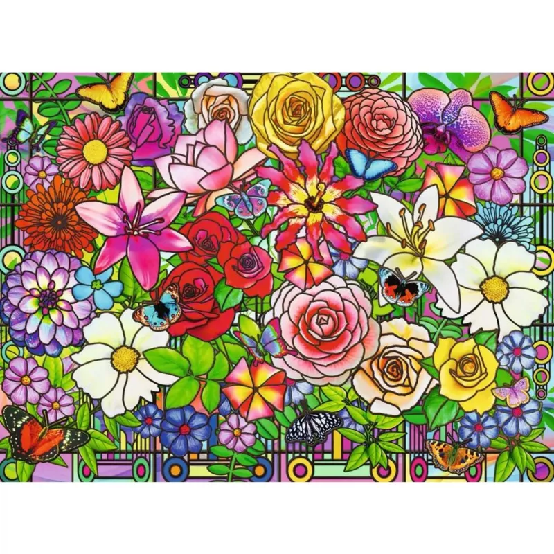 Puzzle Ravensburger Feel Well & Puzzle - Kwiatowe Okno, 100 elementów, elementy dotykowe