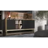 Cama PORTO 3D komoda 190x38x77 dąb/czarny