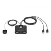 Urządzenie do współdzielenia urządzeń peryferyjnych USB 2.0 2-portowe ATEN US224AT — USB Type-A, kabel 1,8 m, czarny