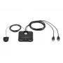 Urządzenie do współdzielenia urządzeń peryferyjnych USB 2.0 2-portowe ATEN US224AT — USB Type-A, kabel 1,8 m, czarny