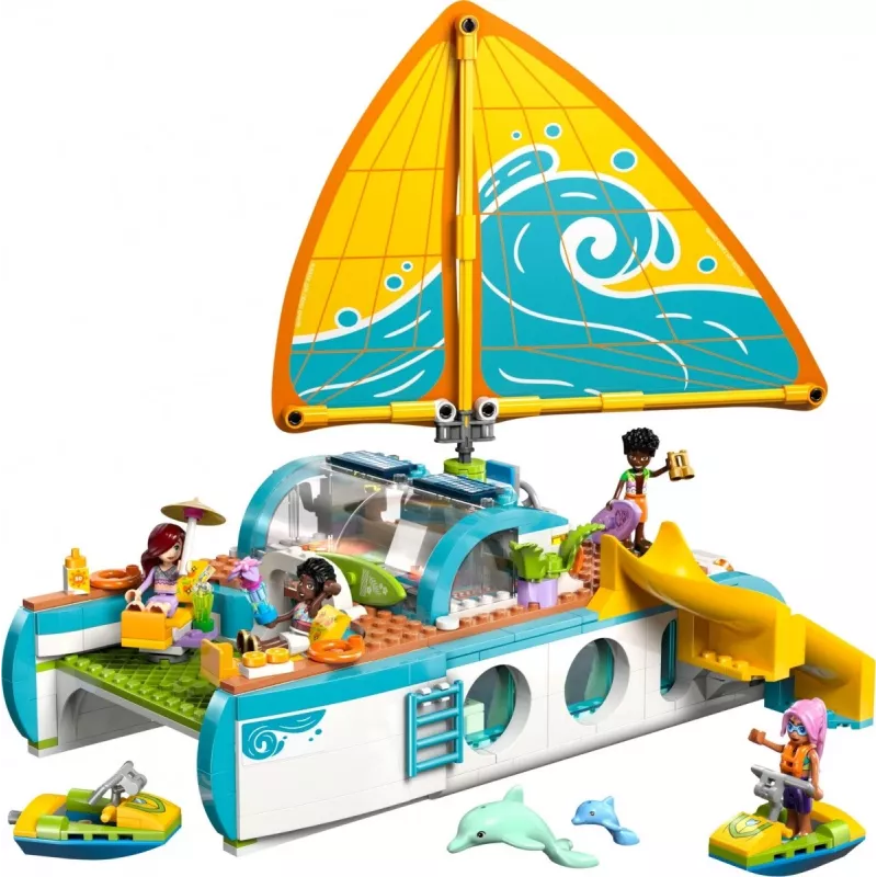 LEGO Friends zestaw Łódź turystyczna 42664 — 685 elementów, 4 minilaleczki, wiek 8+, 260×190×320 mm