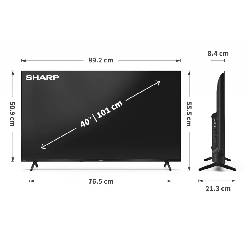Sharp 40HF2265E 40-calowy telewizor Smart TV Google TV, klasa energetyczna E