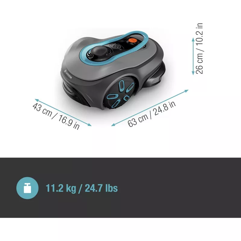 Robotic lawn mower Gardena smart SILENO free Maks. powierzchnia trawnika 1200 m² Szerokość cięcia 16 cm