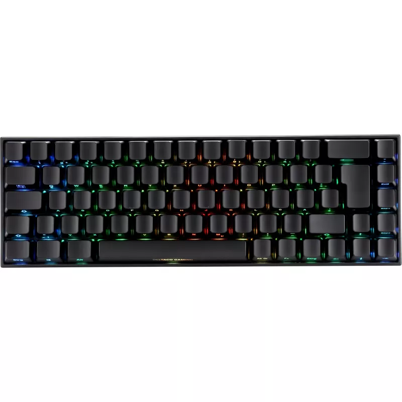 Deltaco GAM-100-DE - 65% - USB + Bluetooth - przełącznik mechaniczny - QWERTZ - RGB-LED - Czarny